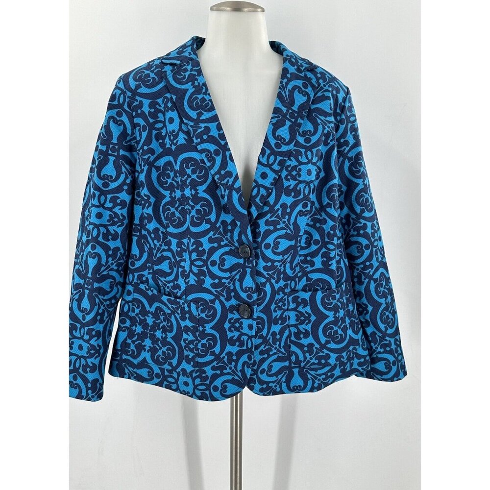 Talbots 16WP, 16W Petites Blue Patterned Women’s … - image 1